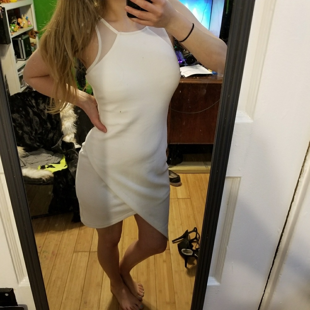 Mini dress with a slit
